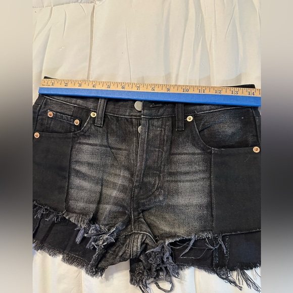 Free People We the Free Black Jean Shorts Cutoffs Shorts 24(b3 - Picture 12 of 12